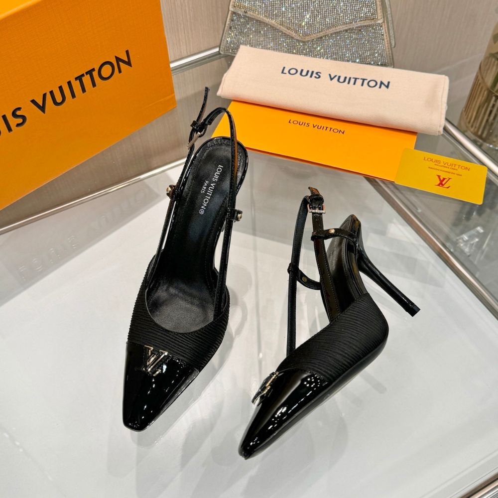 Louis Vuitton City Slingback Pump Black 1AITFI - Image 6