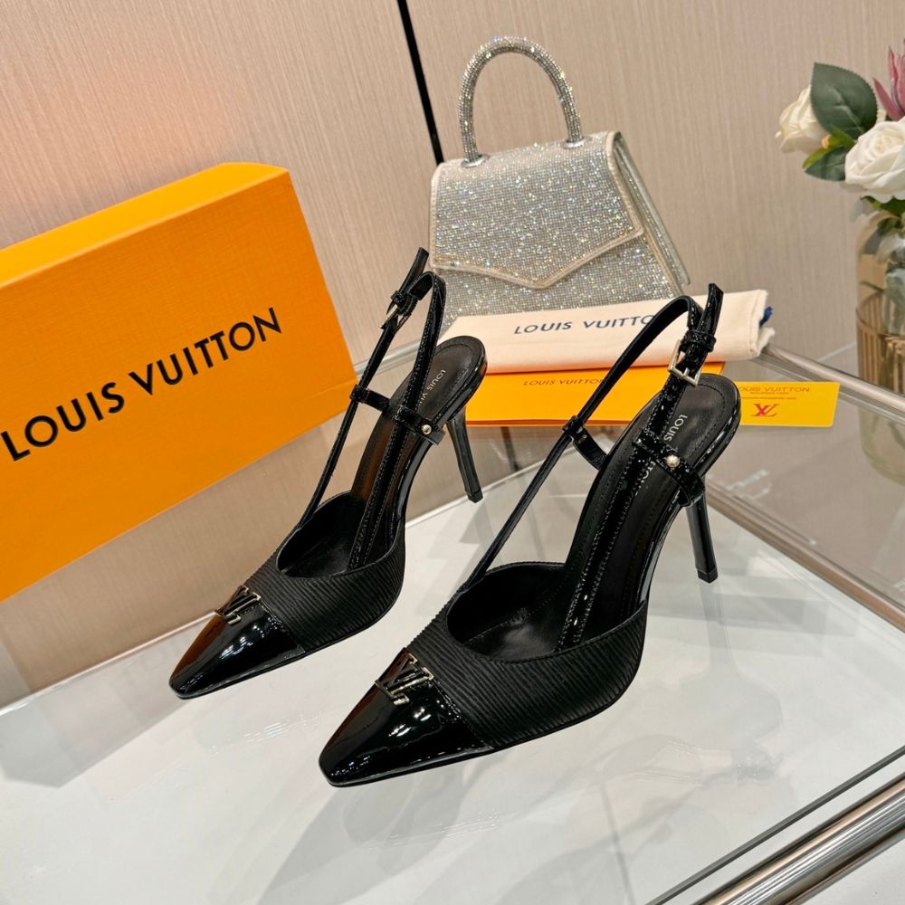 Louis Vuitton City Slingback Pump Black 1AITFI - Image 4