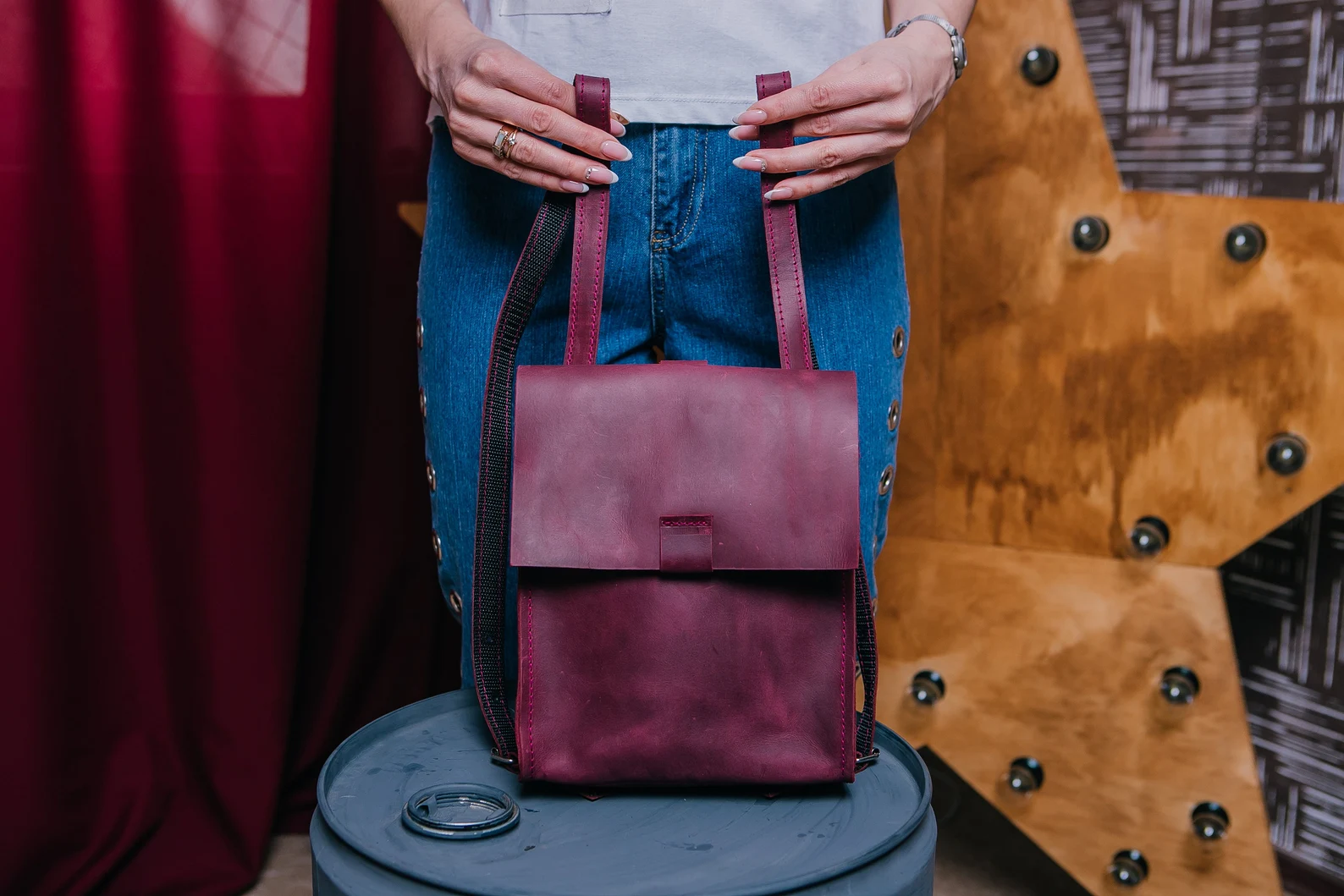 Mini Backpack Leather Backpack Women - Image 4