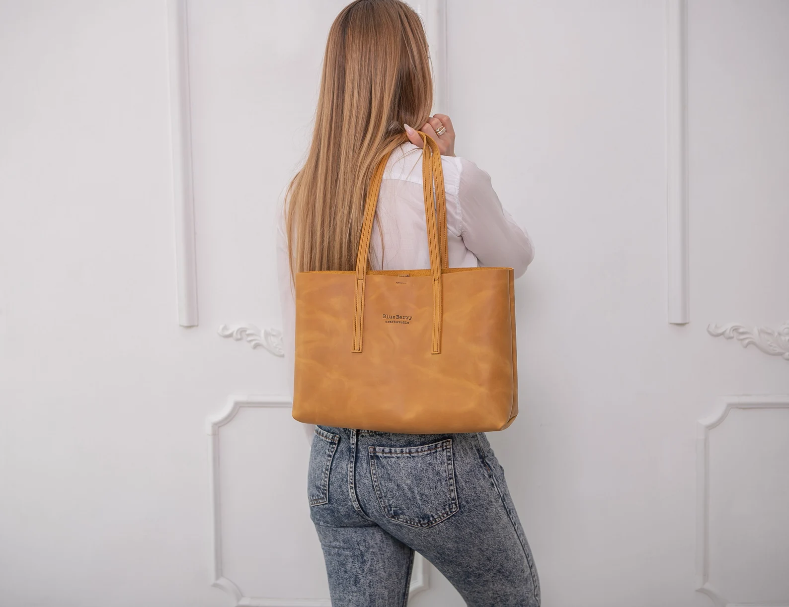Leather Tote Bag,Women Tote Leather,Laptop Leather tote - Image 3