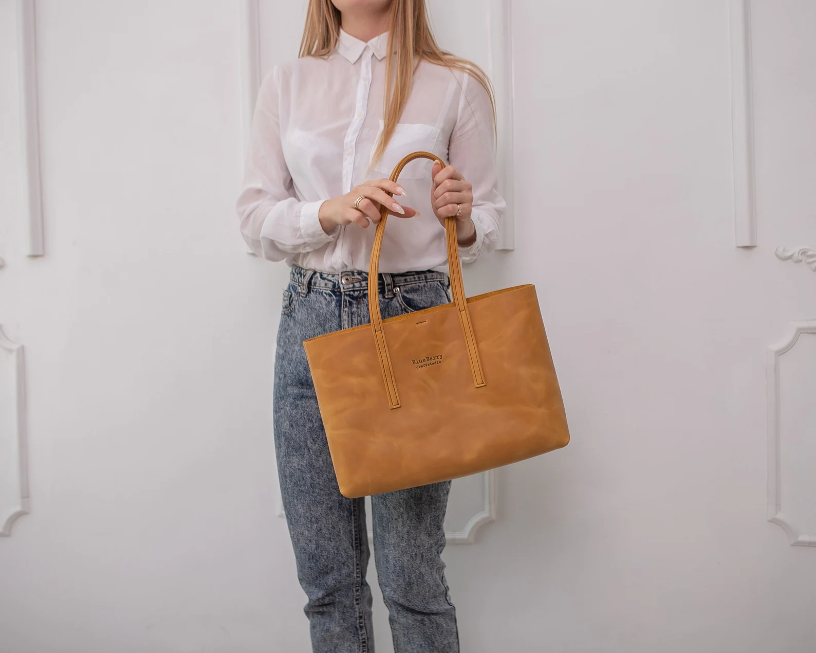 Leather Tote Bag,Women Tote Leather,Laptop Leather tote - Image 4