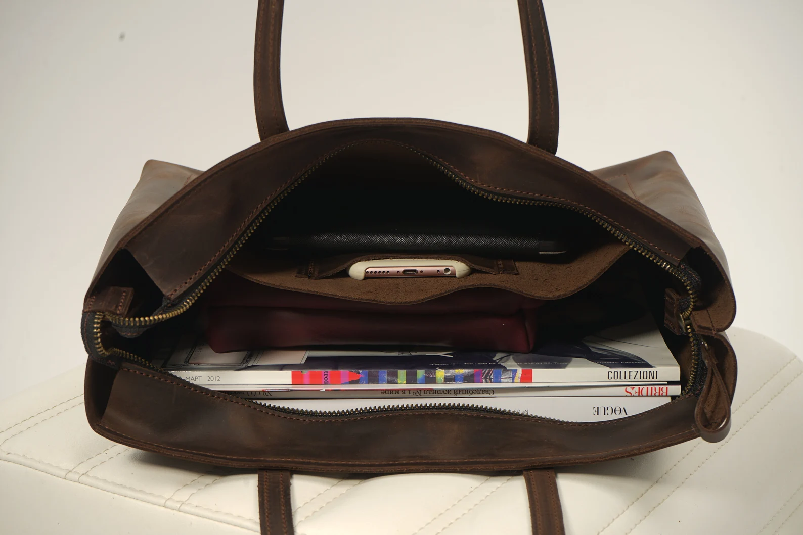 Leather Tote Bag,Women Tote Leather,Laptop Leather tote - Image 9
