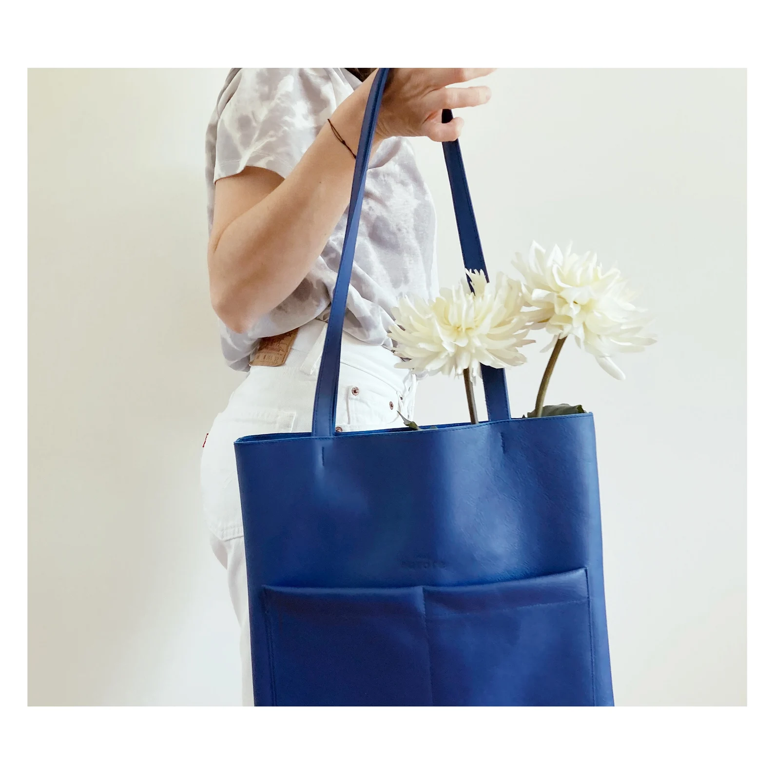 Leather tote bag for women - Image 3