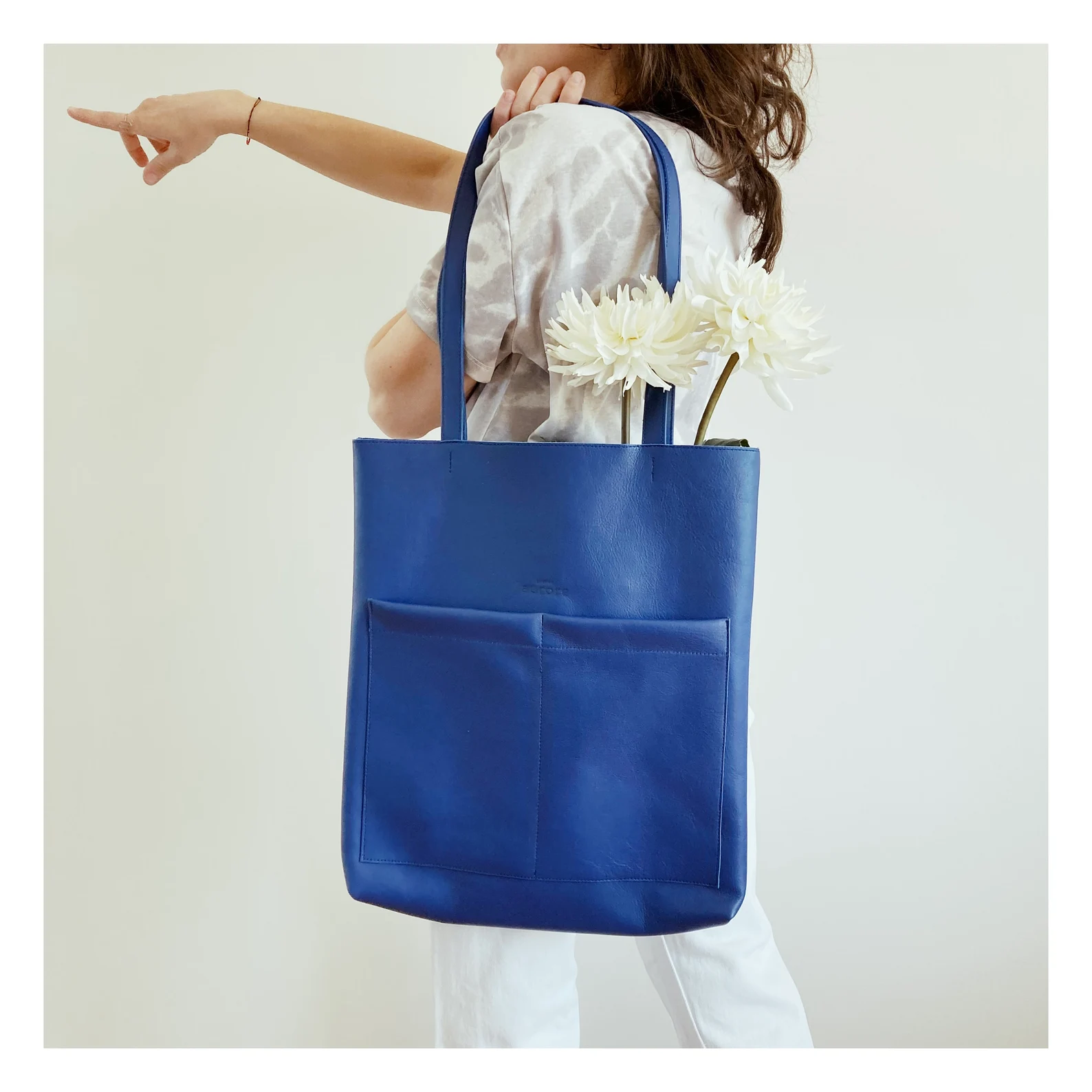 Leather tote bag for women - Image 4