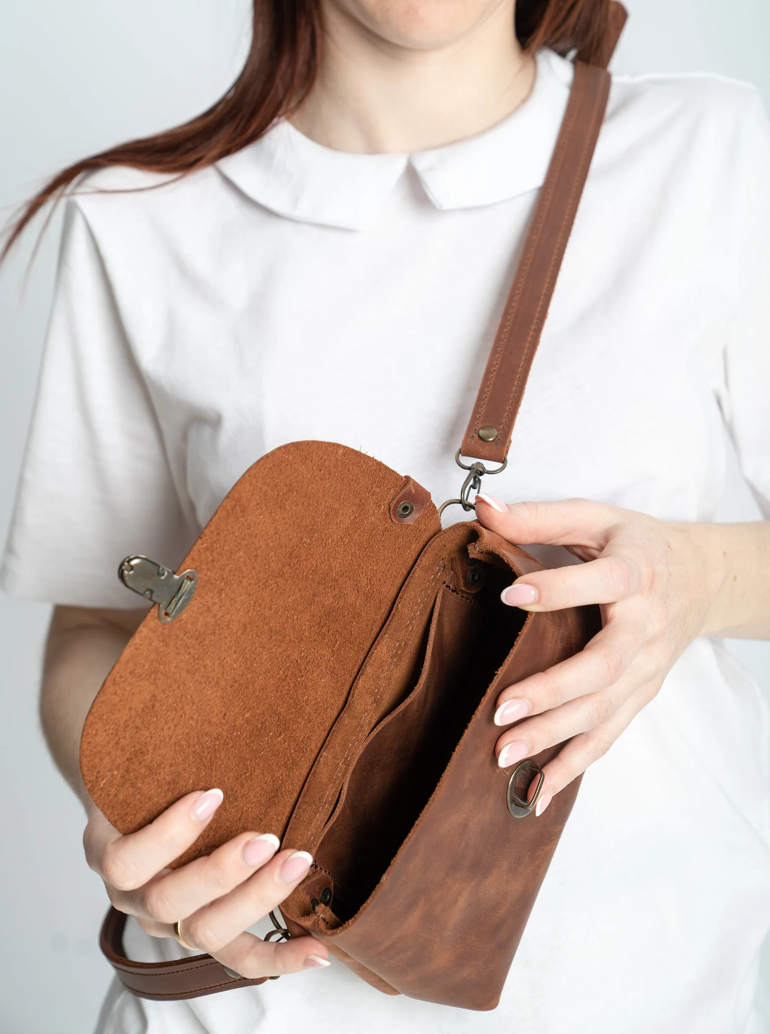 Mini Leather crossbody bag,Women city Bag - Image 11