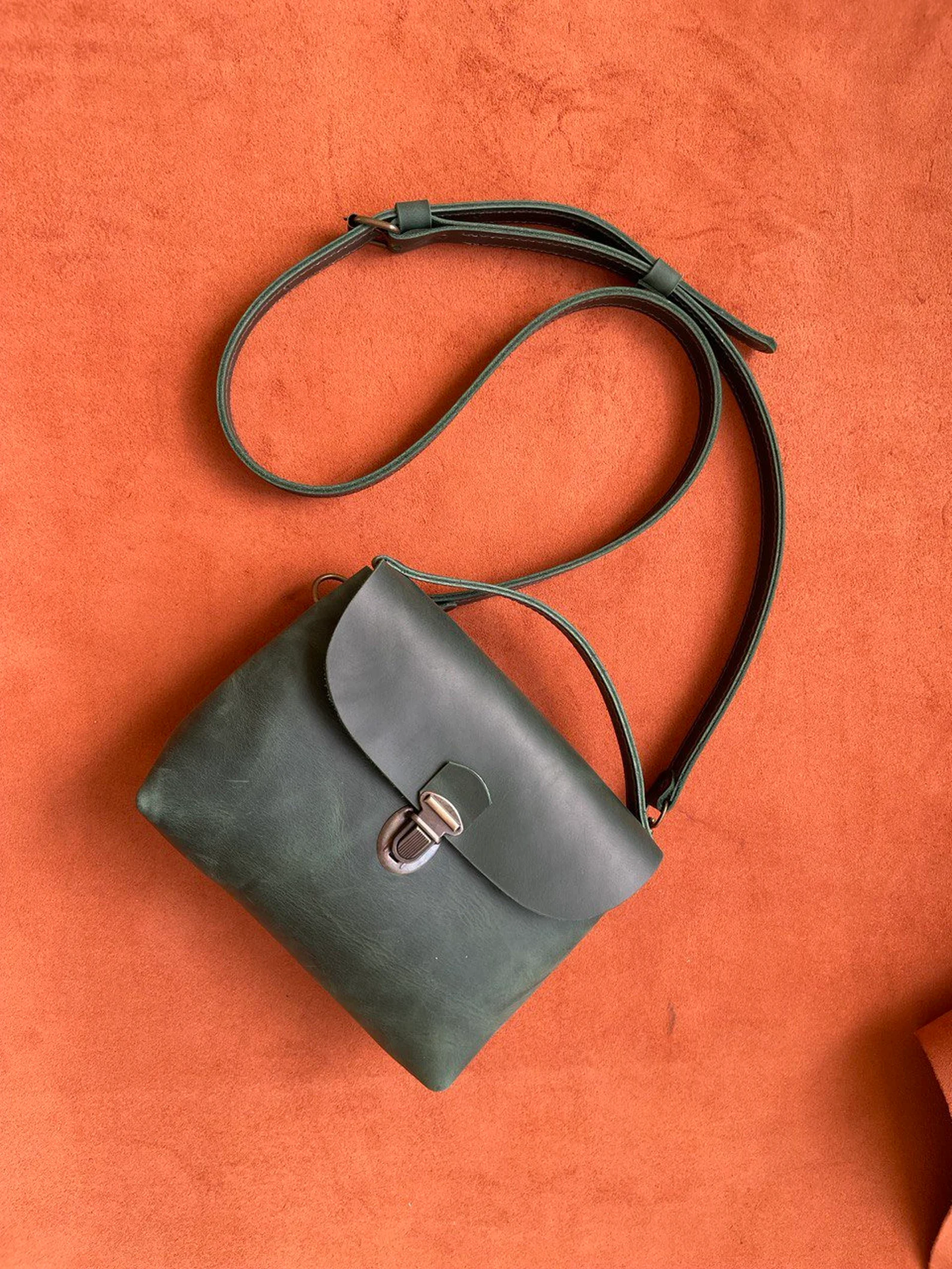 Mini Leather crossbody bag,Women city Bag - Image 8