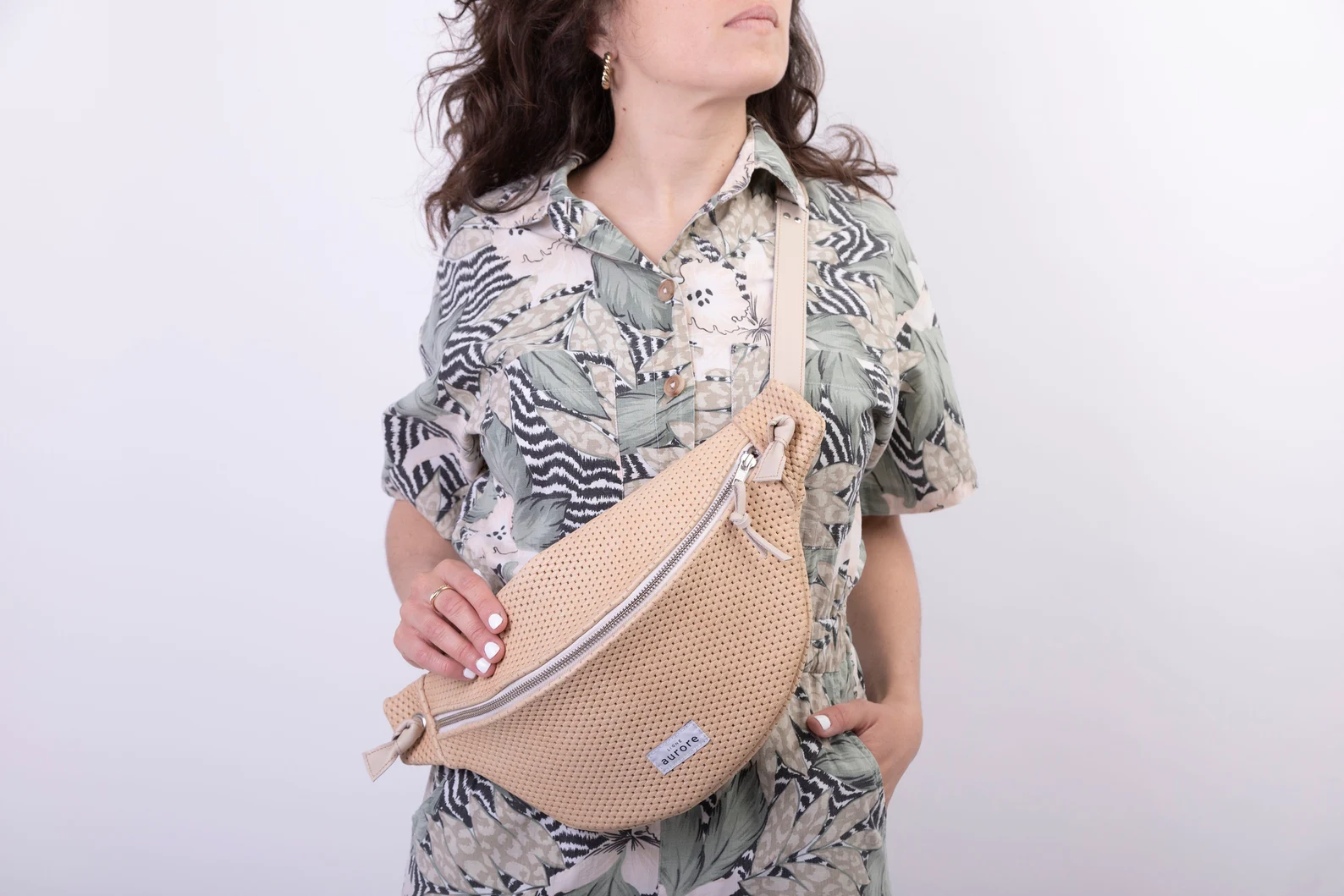 XL banana bag, chest bag, Coral colored belt bag