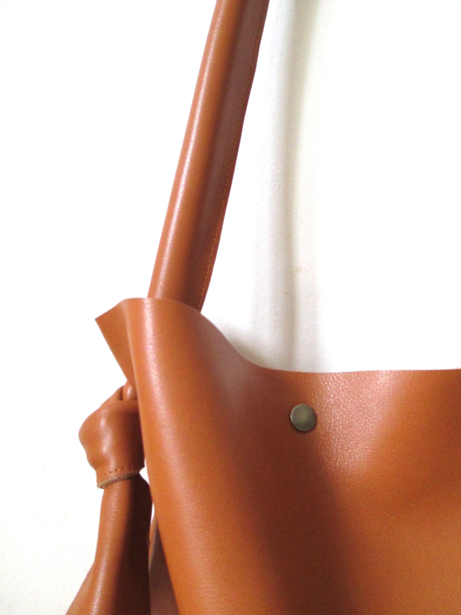 Camel leather handbag for women - Image 3
