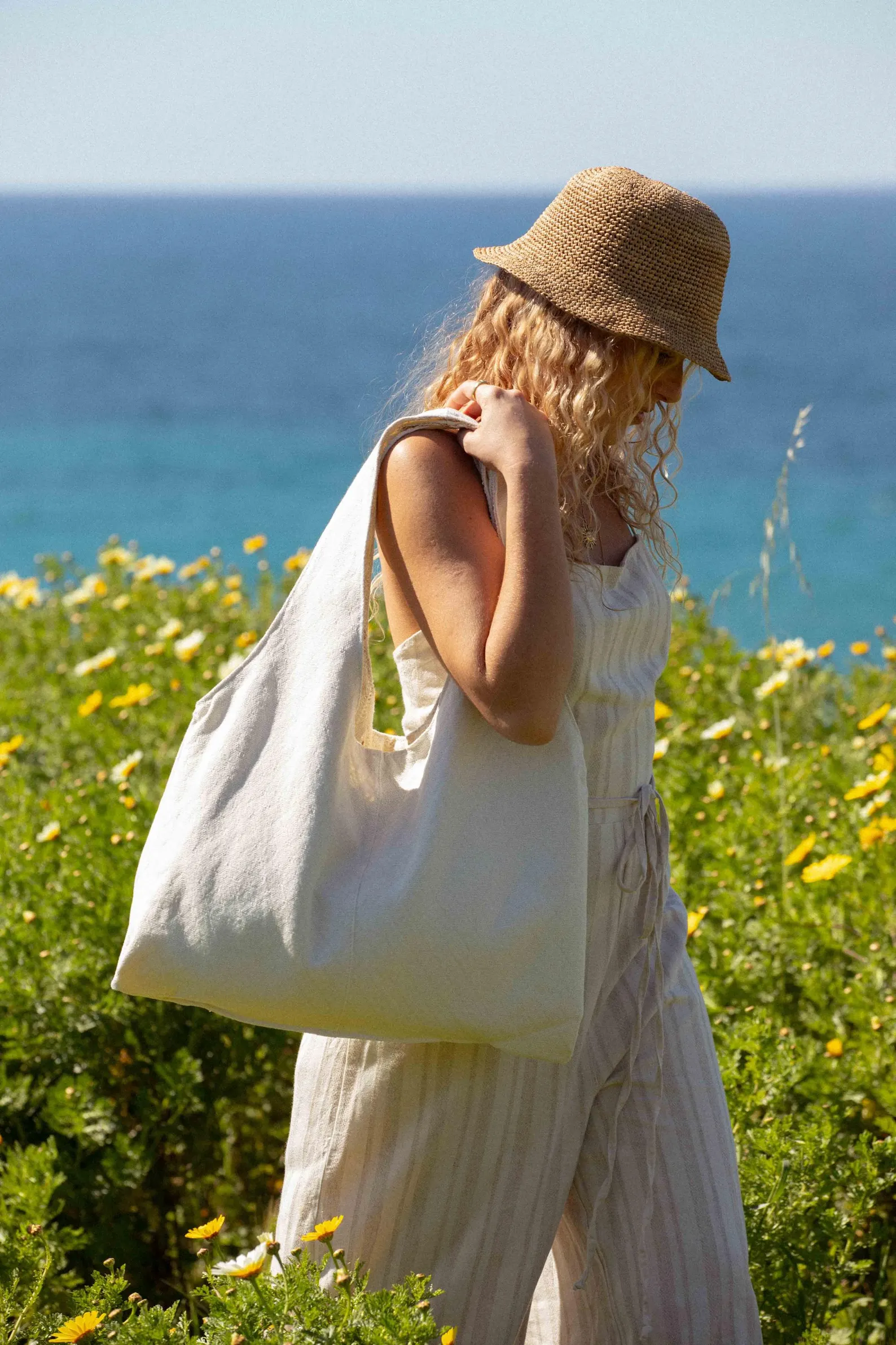 Marthe Tote Bag - Upcycled Vintage Jacquard Fabric Bag