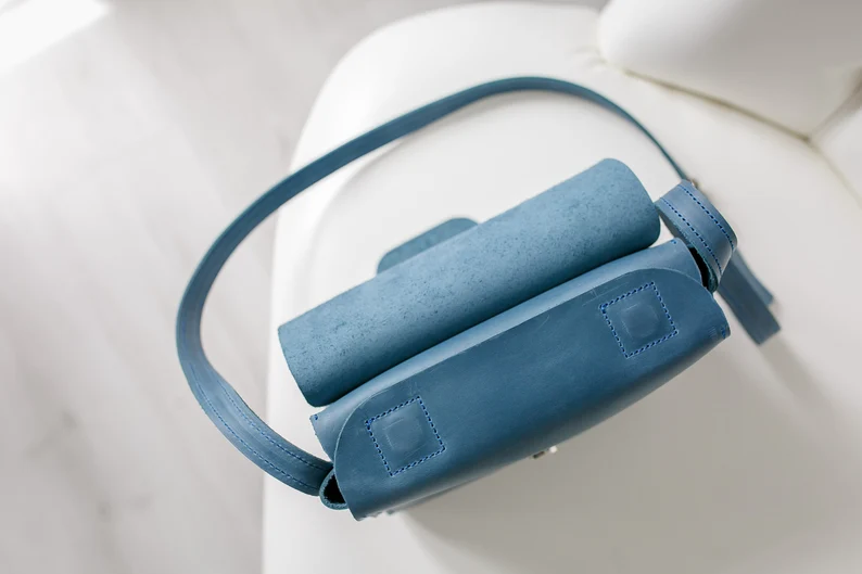 Purple Leather Crossbody Bag Women Shoulder Bag Mini Bag - Image 2