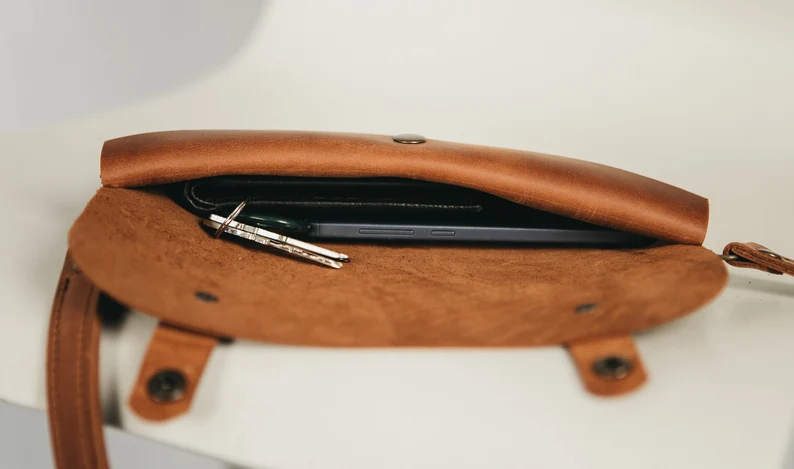 Leather Belt Bag Leather Fanny Pack Crossbody Bag - Image 4