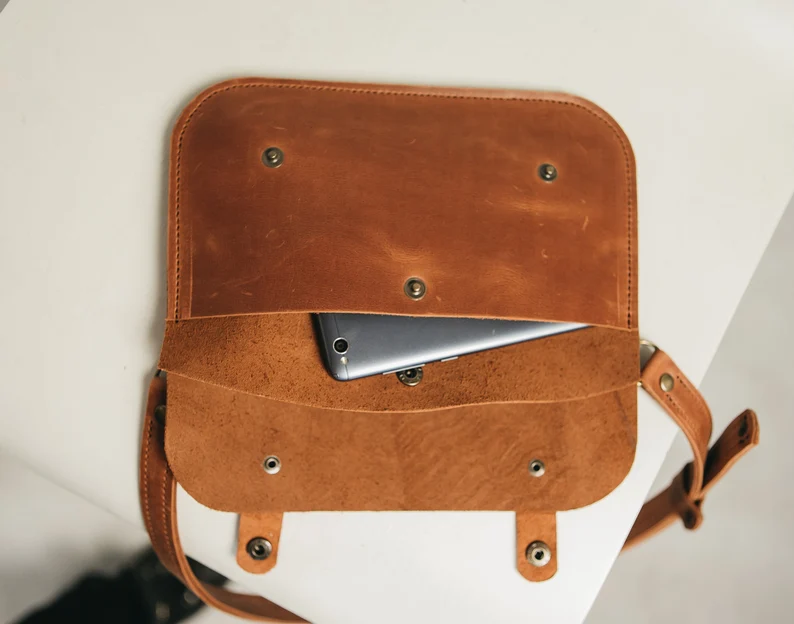 Leather Belt Bag Leather Fanny Pack Crossbody Bag - Image 5