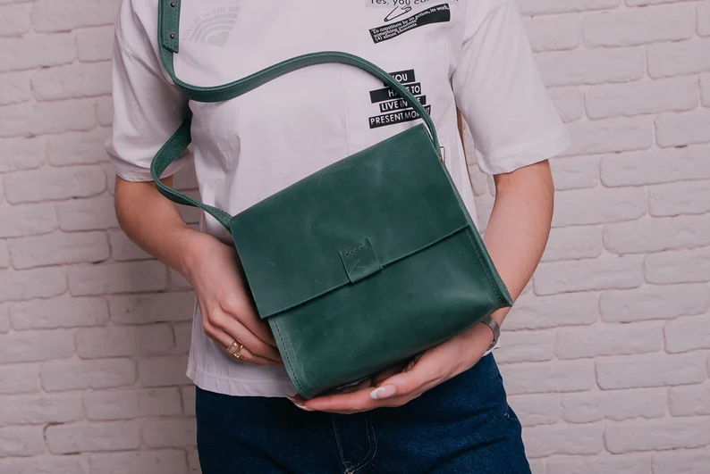Leather city Bag,Shoulder bag for woman,Leather crossbody bag - Image 9