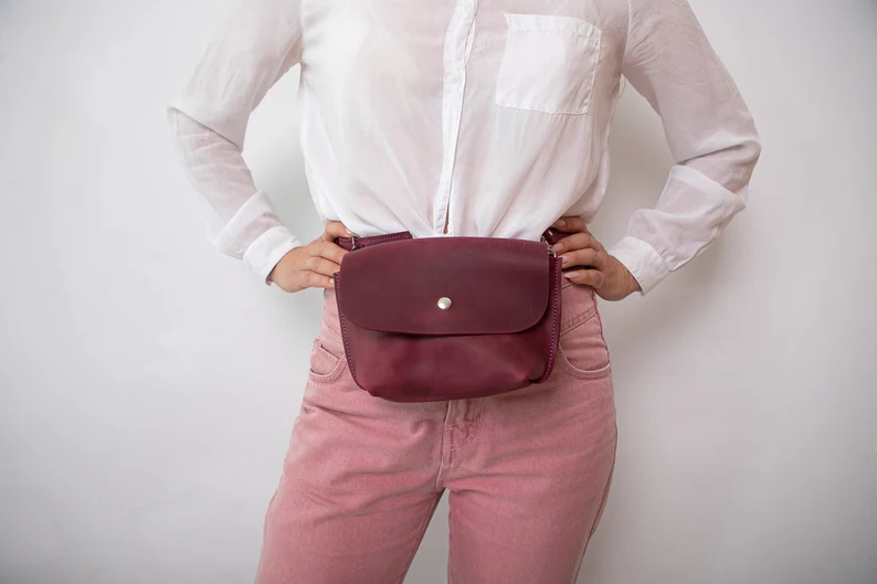 Leather Fanny Pack Belt Bag Rinonera Hip Bag Women Belt Bag - Image 9