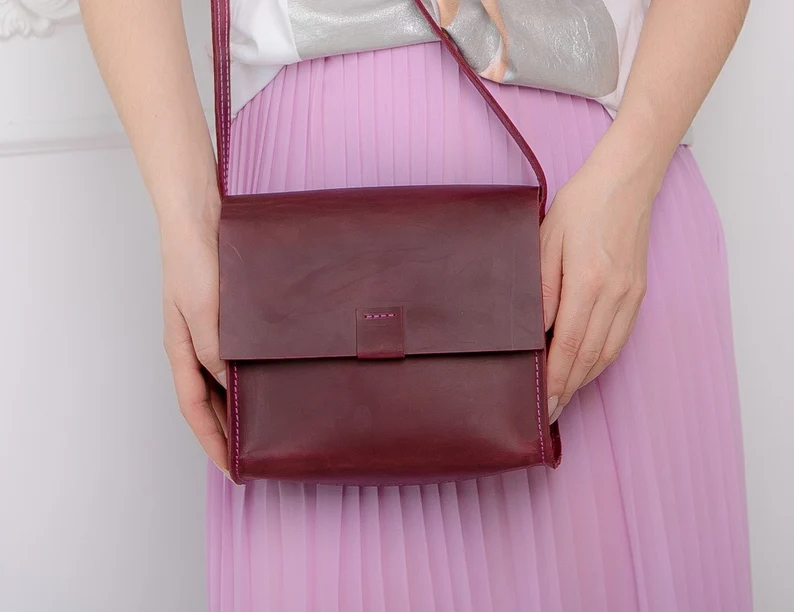 Leather city Bag,Shoulder bag for woman,Leather crossbody bag - Image 10