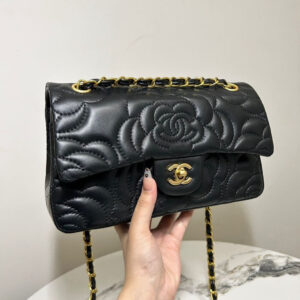 Alternative view of [Super Vip 1:1] Chanel Flap Bag With Camellia Flower Chain Black 26Cm